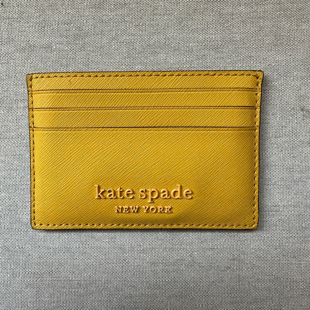 Yellow Kate Spade 6 card, card holder